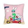 Simons Super Rabbit  Bunny Cartoon Square Pillow Case  Cushion Covers Vintage Zipper Decorative Pillowcase for Home xcm