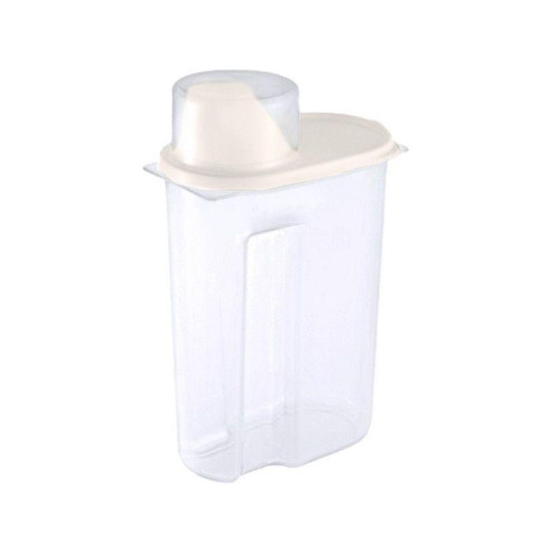 

Dust-proof 4x Cereal Containers Dispenser With Measuring Cup And Clear Body 2.5l Beige,2.5L