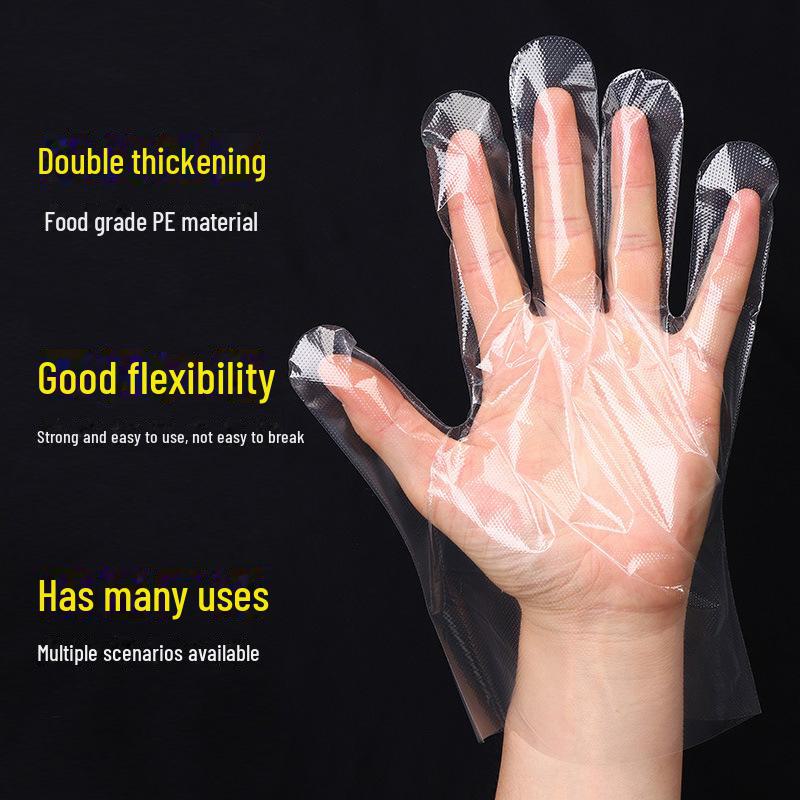 Catering Takeaway Thick Disposable Food-Grade PE Gloves - 100 Bags