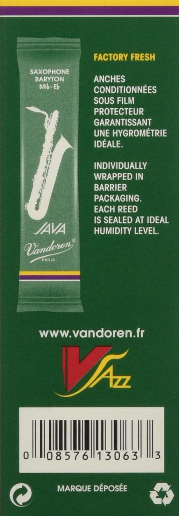 Van Doren Baritone Saxophone Reed JAVA Hardness 3-1/2 (5 Pieces)