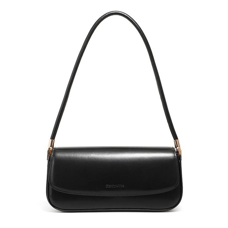 Autumn Winter New Genuine Leather Niche Design Underarm Women's Bag Genuine Leather Versatile Baguette Bag Single Shoulder Crossbody Commuter Bag