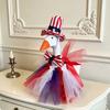 Goose Costume for 7 Inch Mini Desk Goose Doll Patriotic 4th of July Outfit with Hat And Dress Independence Day Festival Decoration