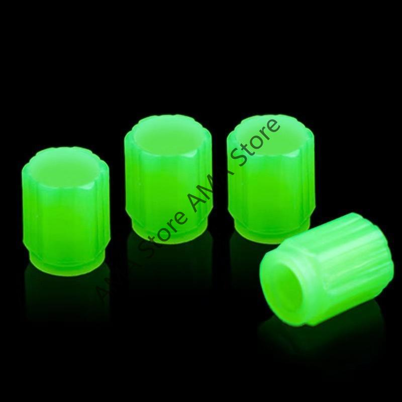 20PCS Luminous Car Tire Valve Cap Fluorescent Night Glowing Decor Motorcycle Bike Wheel Nozzle Dustproof Tyre Valve Stem Caps