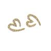 Elegant Gold Color Rhinestone Heart Stud Earrings For Women Exquisite Shiny Crystal Earrings Fashion Party Daily Wear Jewelry