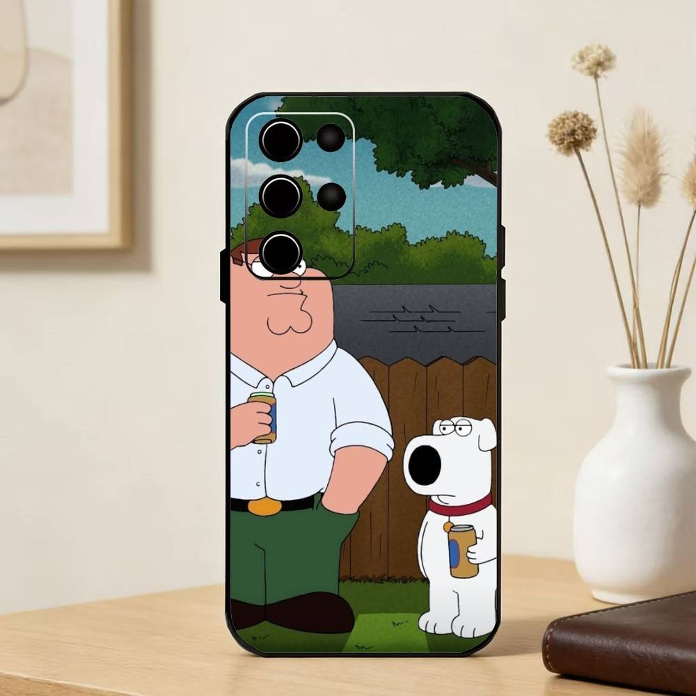 F-Family Funny Guy Phone Case For Samsung S25,S24,S21,S22,S23,S30,Ultra,S20,Plus,Fe,Note,5G Black Cover