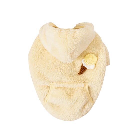 Bunda pro mazlíčky s kapucí, termální, s kresleným potiskem, dekorace zmrzliny, oblečení pro mazlíčky, psí bunda