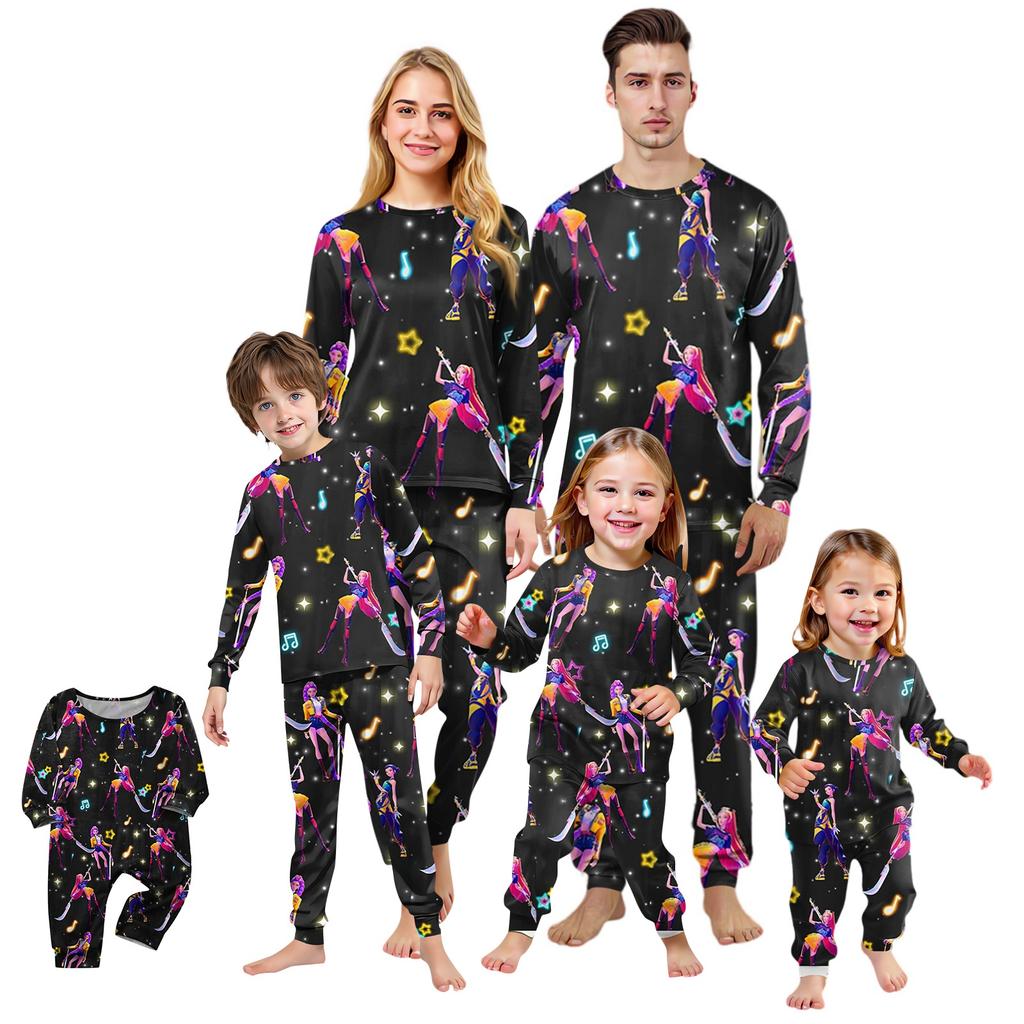 Prints Family Matching Long Sleeve Tops+Pants Set Family Matching Sets