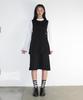Ronron Heart Pocket Half Pleated Dress Black