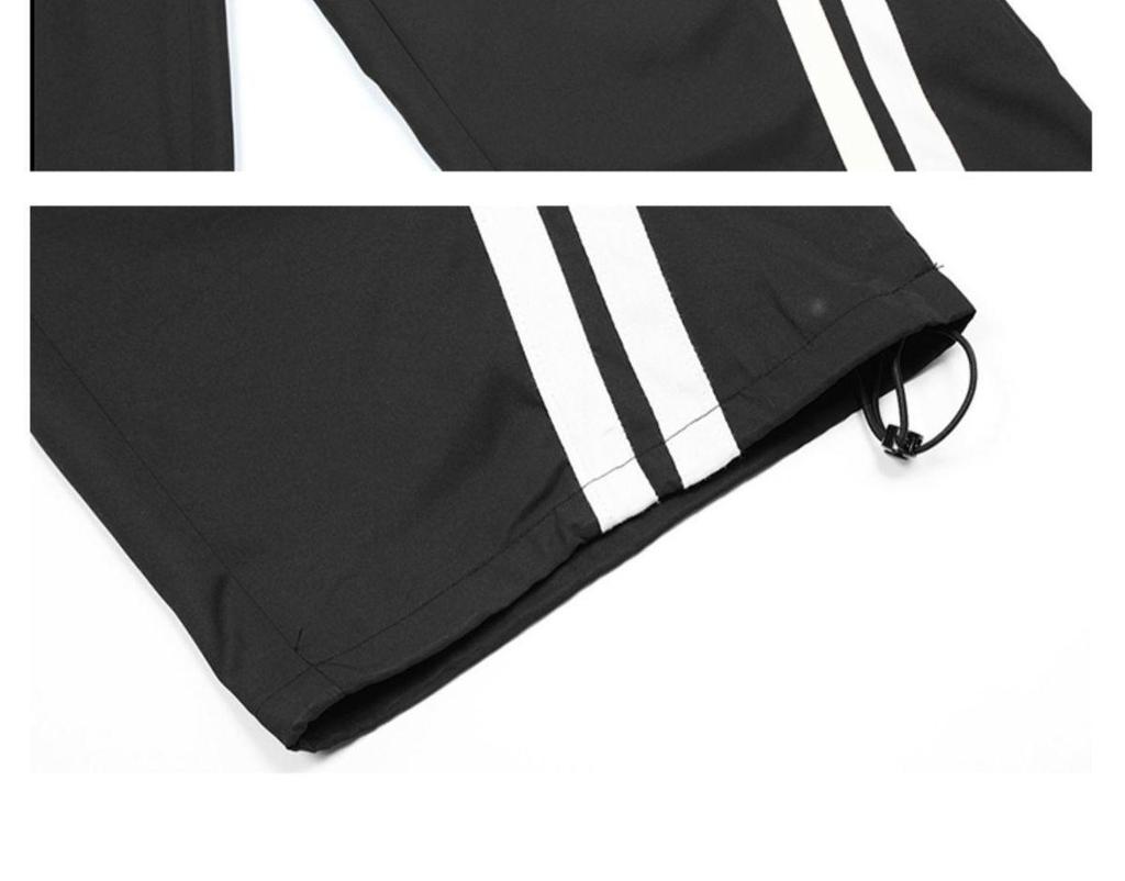 Amerikanische Harajuku Retro Jogginghose - Elastischer Bund Patchwork Hohe Taille Weites Bein