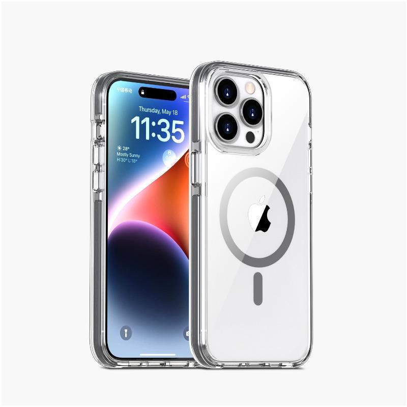 Applicable To Apple 15 Macro-optical Magnetic Phone Case IPhone 14 ProMax High-end Transparent 13 Drop Protection Case