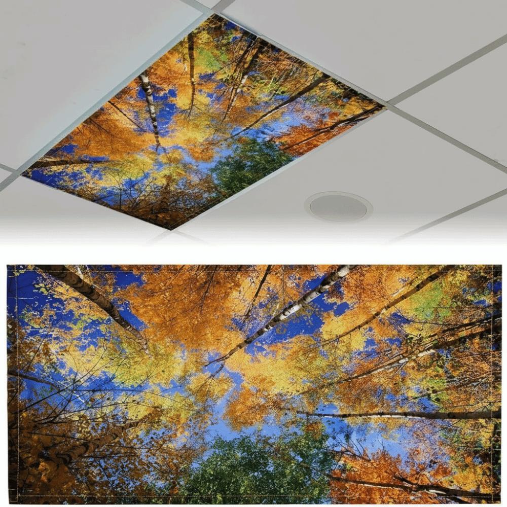 Decoration Light Covers 120*60cm Lampshade Anti-glare 15 Styles Magnetic Light Filters Sky Cloud Fabric Lampshade Offices