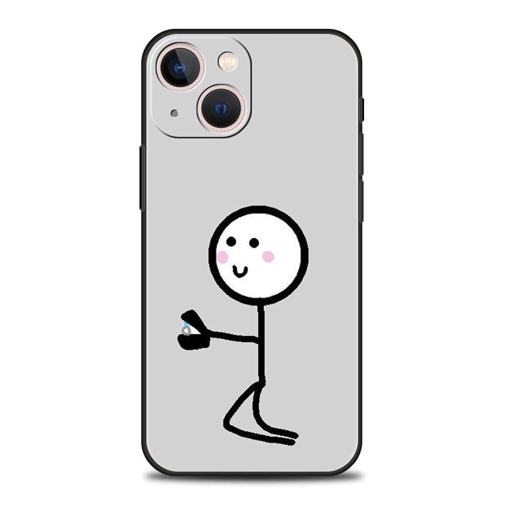 Cute Matchstick Men Couple Phone Case For Samsung Galaxy S26 S25 S24 S23 S22 S20 Ultra S21 FE 5G S10 Plus TPU Shockproof Cover