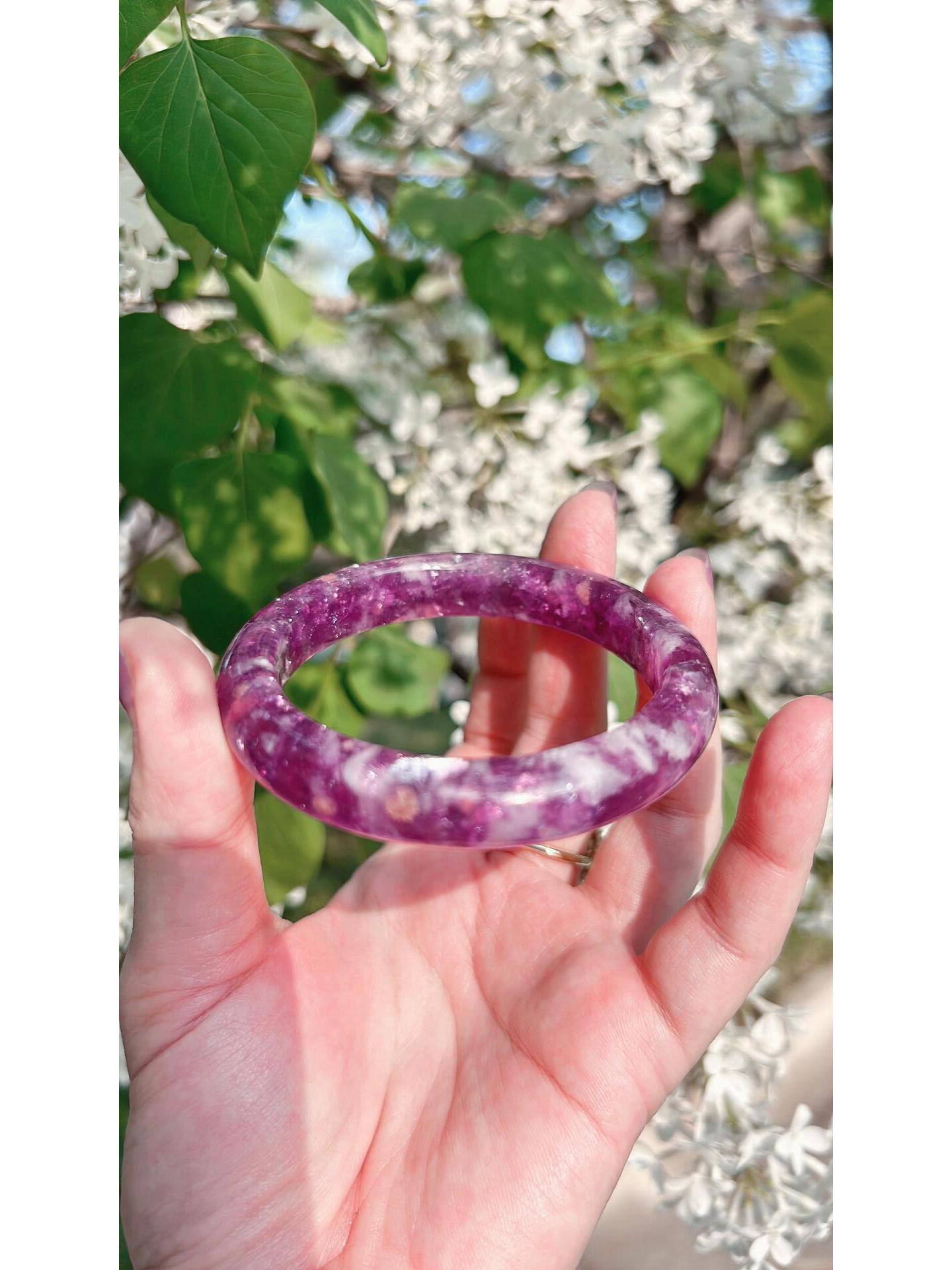 

Натуральный розовый и фиолетовый кристальный браслет - Женский звездный браслет глубокого фиолетового цвета Diameter 54