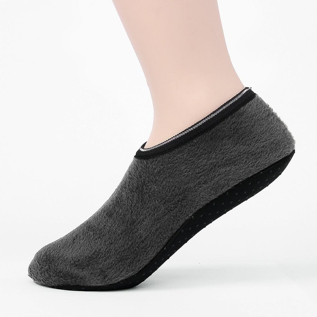 Winter Non-slip Fleece Lined Socks 225-245mm Gray Thermal Socks