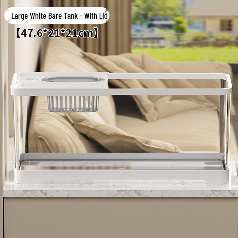 Premium Turtle Tank with Ecological Design, Sunning and Climbing Platforms, Desktop-Friendly with Lid, Also Suitable for Goldfish