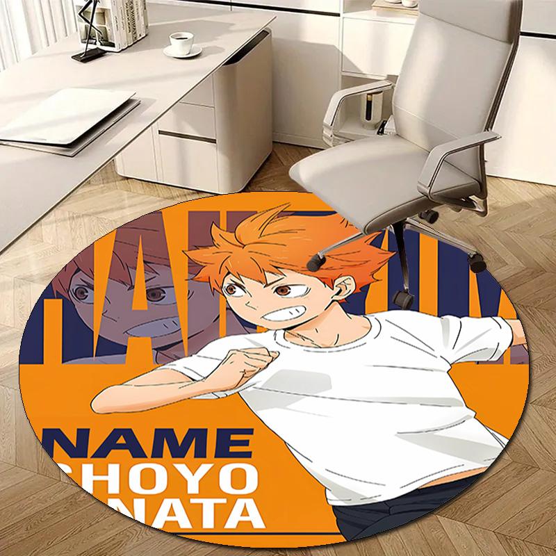 Personalized Haikyuu Round Chair Office Rug - Perfect for Mat, Office Chair & More - Ideal Gift for Birthdays and Holidays