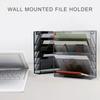 Wall Hanging File Holder Document Organiser 6 Tiered Mesh Wall Mounted Document Holder Magazine Storage Rack In Tray