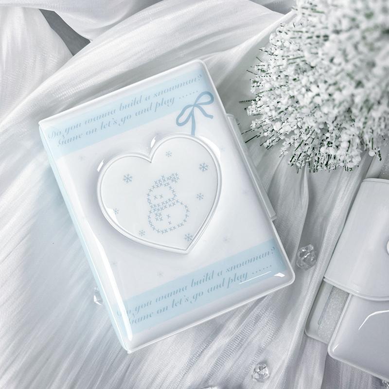 

Снеговик с полым дизайном в форме сердца, кармашек для фотокарточек, мини-альбом, кардбук, подходит для маленьких карточек знаменитостей, держатель для фотокарточек