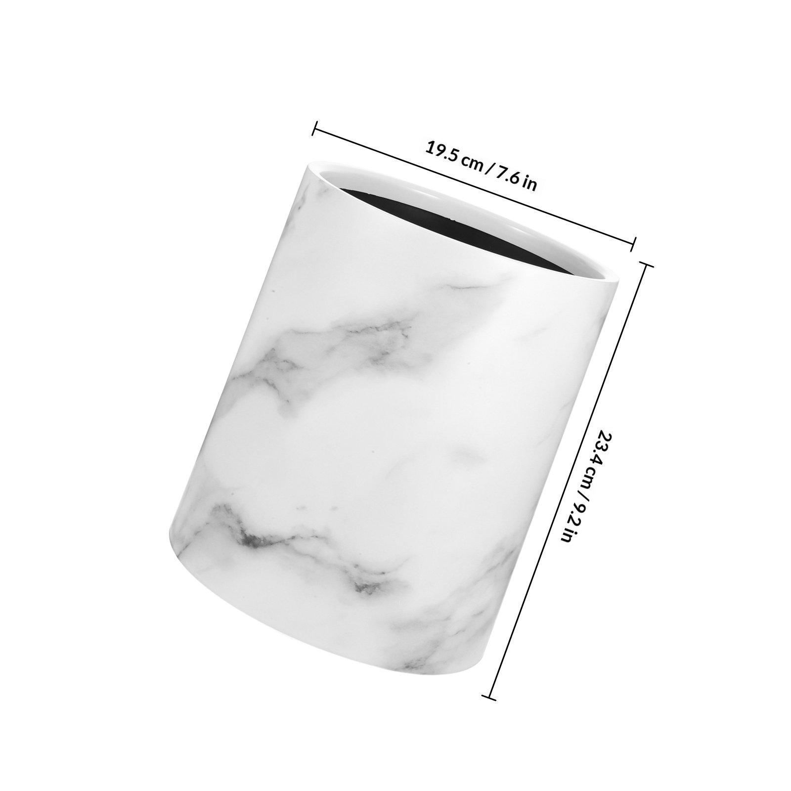 

Double Layer Marble Texture Trash Can Plastic Waste Container Large Round Garbage Bin Decorative Wastebasket for Living Room белый