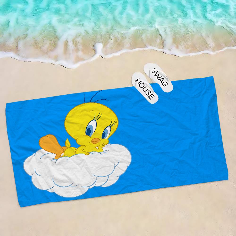 Cartoon Cute Bird Beach Towel Colorful Bath Towels for Girl Microfiber Quick Dry Sand Free Beach Yoga Spa Gym Pool