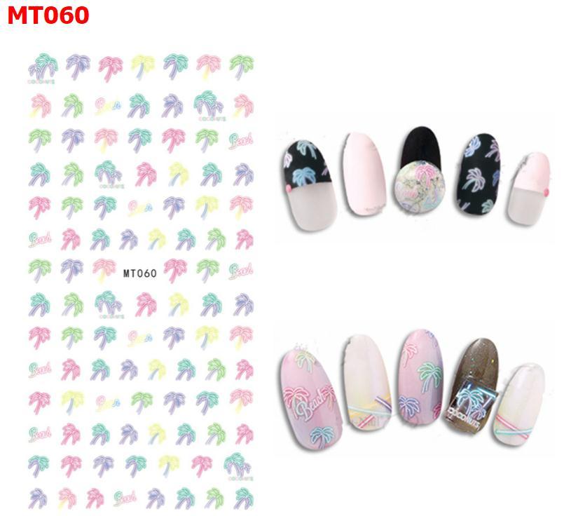 3D New Summer Coconut Beach Nail Stickers Ocean More Variety Flowers Nail Art Sticker Tattoo Decals Decorations