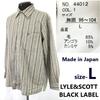 USED/LYLE & SCOTT BLACK LABEL Long Sleeve Wool Angora Cashmere Shirt Men’s L Beige Stripe
