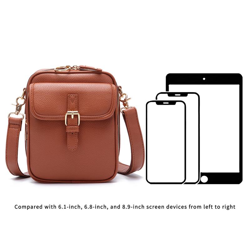 Women's PU Crossbody Bag Multifunctional Large Capacity Purse with Multiple Slots and Pockets
