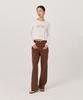 GRASPLAN Loose Fit Semi Wide Denim Pants_Brown