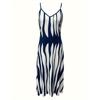 Kleid mit V-Ausschnitt und Geo-Print, lässiges ärmelloses Kleid mit Spaghettiträgern, Damenbekleidung