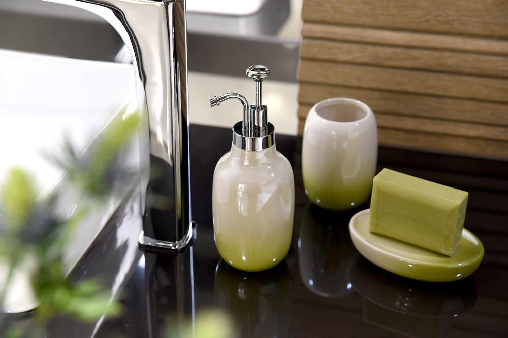 AWD INTERIOR Fiore 1379 soap dish white pearl green ceramic