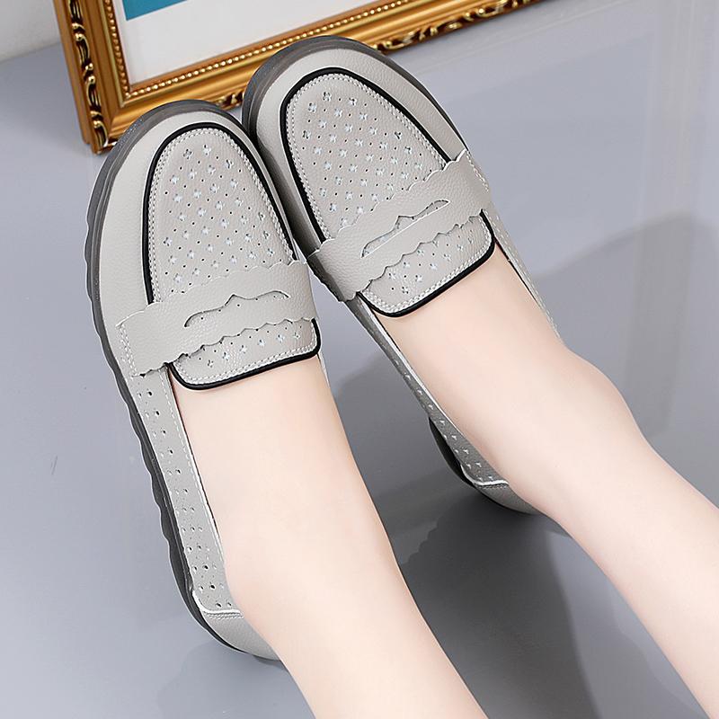 

Женские мокасины из кожи, туфли для вождения, удобные туфли на плоской подошве, повседневные туфли для медсестер, прогулочные туфли в минималистичном стиле для лета, для беременных мам EU:41