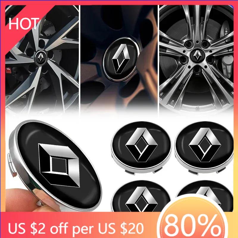 For Renault 2026 New Hub Caps 4Pcs 60mm Car Wheel Center Hub Cap Tire Rim Cover Decoration For Renault Clio Laguna 2 Megane 2 3