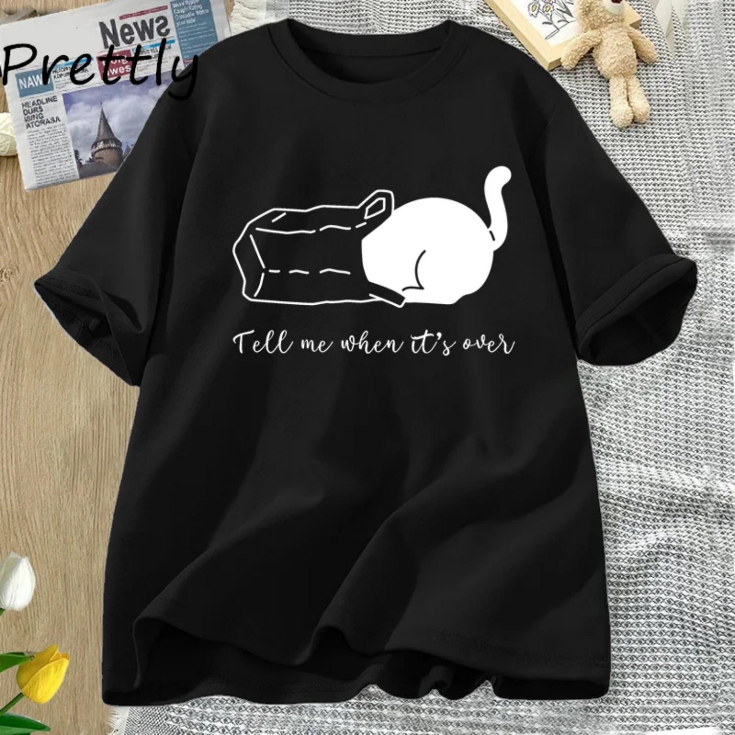 

Funny Cat Graphic T Shirts Cotton Casual Short Sleeve Tee Shirt Tops T Shirt Loose Couple Tee Women Clothing S чёрный