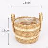 Woven Planter Basket Plant Pot Cover Decorative Wrap Organizer with Liner Handles for Yard