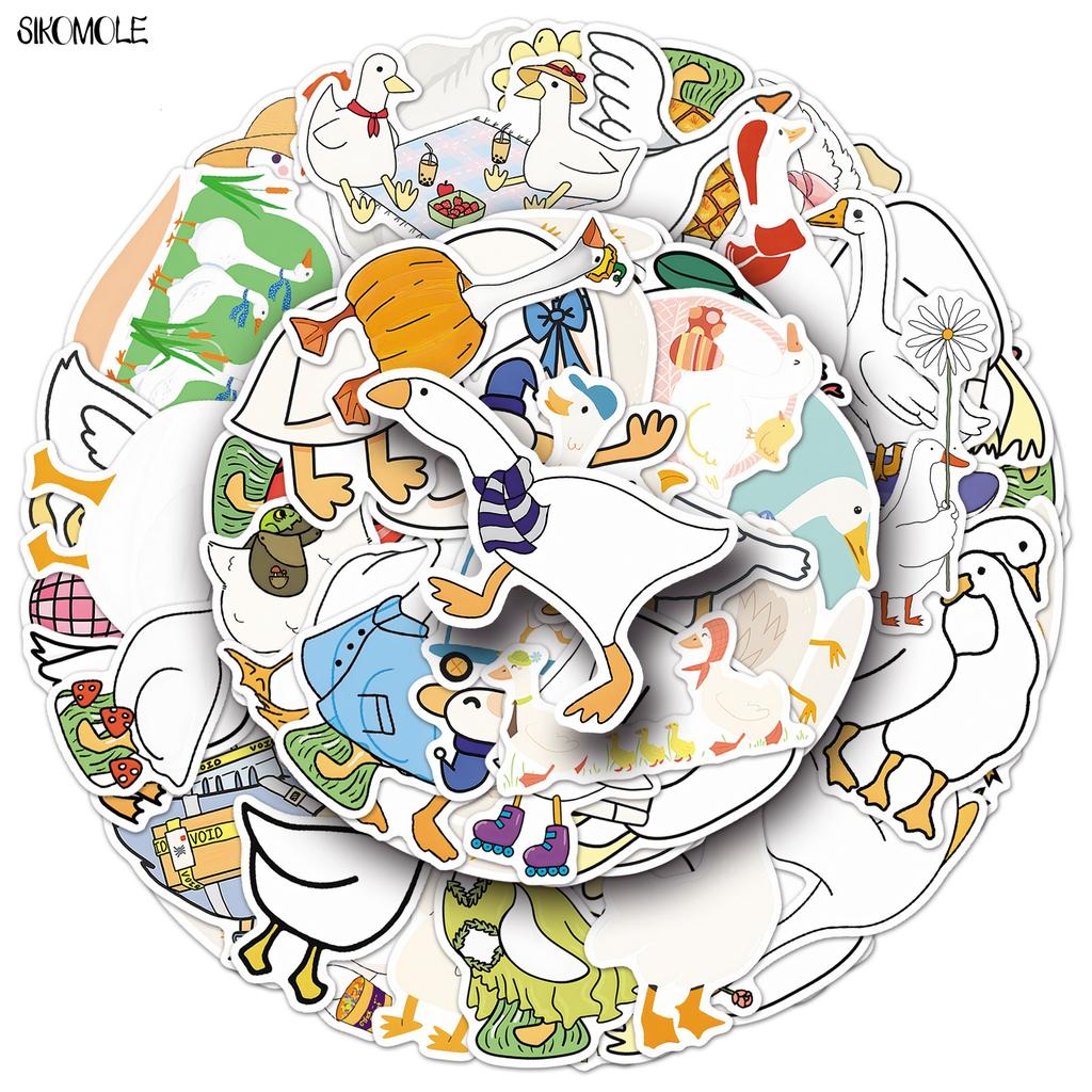 10 30 50Pcs Cute Cartoon Funny Goose Stickers Kawaii Animals Aesthetic Diy Toys Kid Travel Luggage Decal Graffiti Sticker Pack