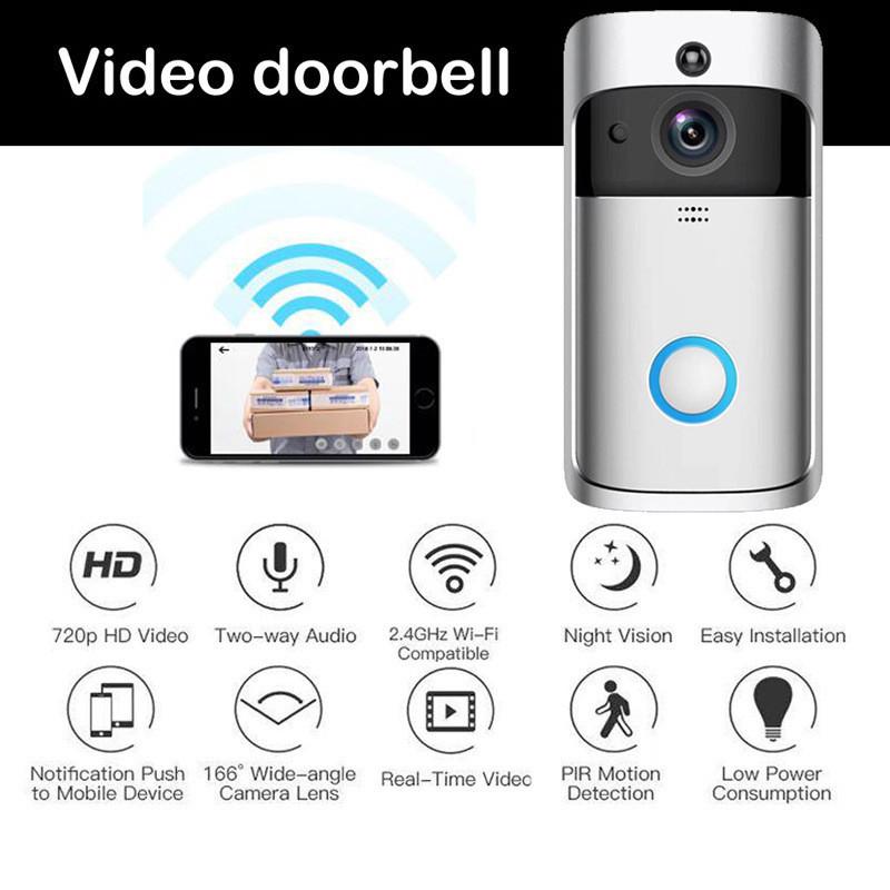 Smart Low Power Wifi Wireless Video Doorbell With Voice Intercom And Mobile Monitoring