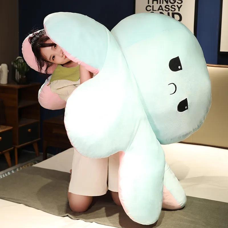 Large Reversible Octopus Plush Toy, Creative Double-Sided Flipping Expression Stuffed Animal, Cute Cuddle Doll