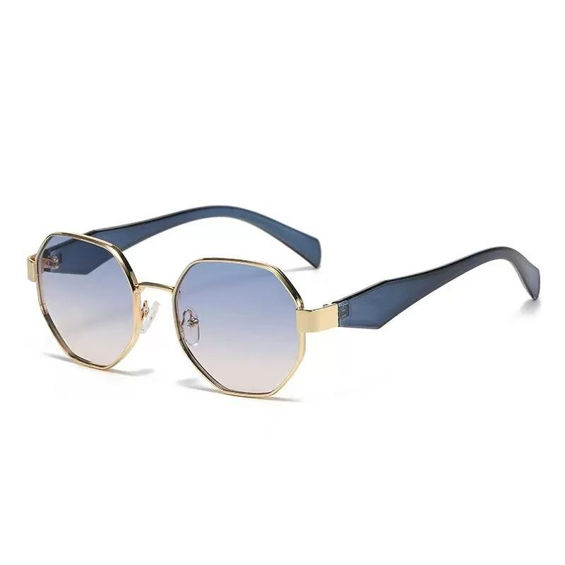 

New sunglasses high-end female personality modern square polygonal metal sunglasses UV-proof sunglasses