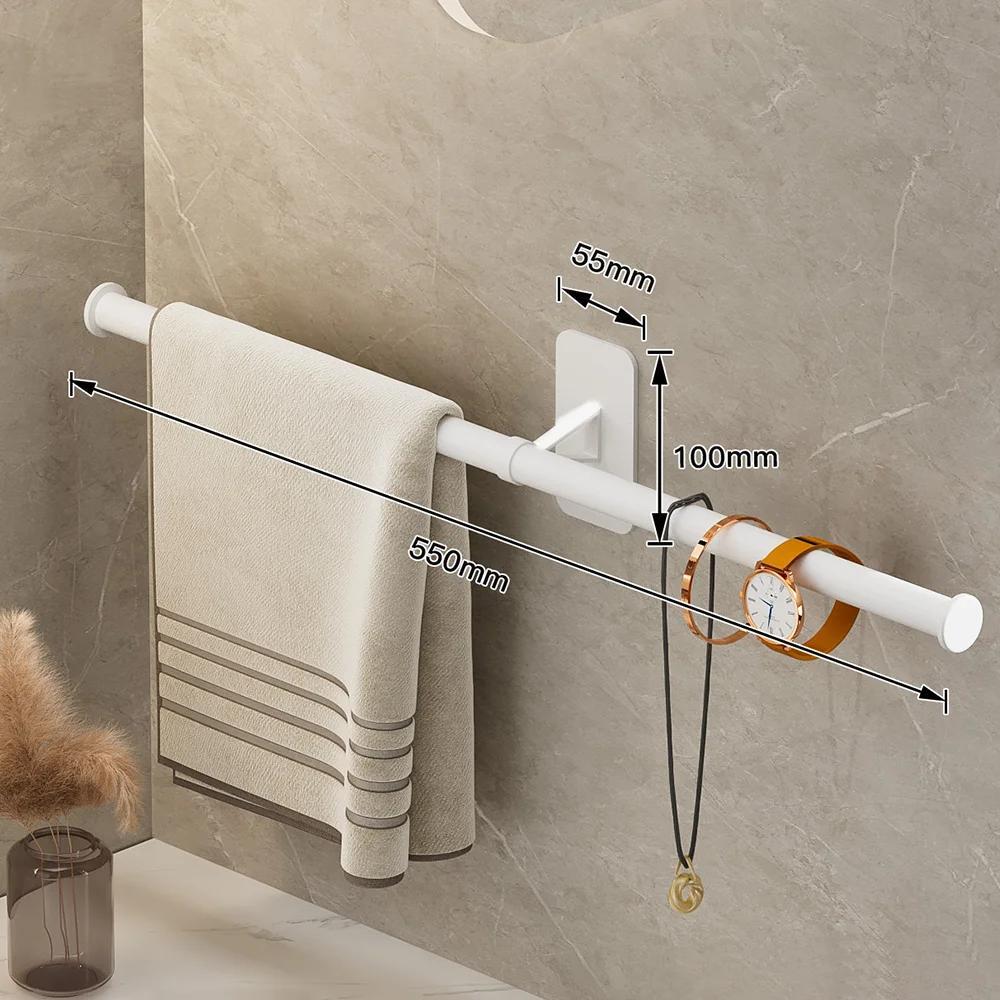 35/45/55cm Towel Rack Towel Hanger Bath Towel Holder Wall Hanging Towel Bars Bathroom Shelf Kitchen Storage Rack
