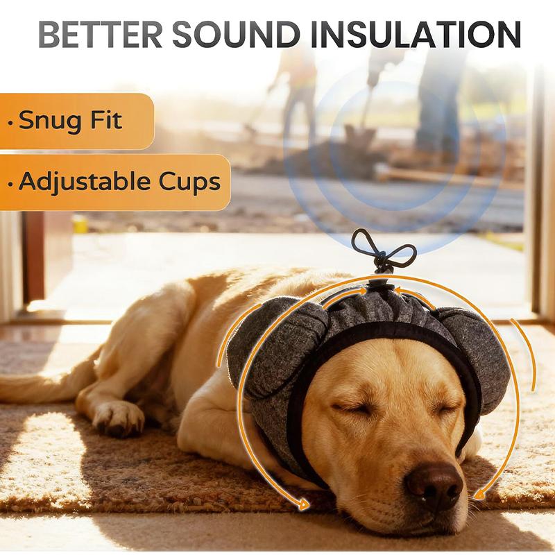 New Noise Protection Dog Ear Muffs Soft Soundproof Adjustable Cups Dog Anti-startle Cover Snug Fit Dog Calming Hood Bathing Use