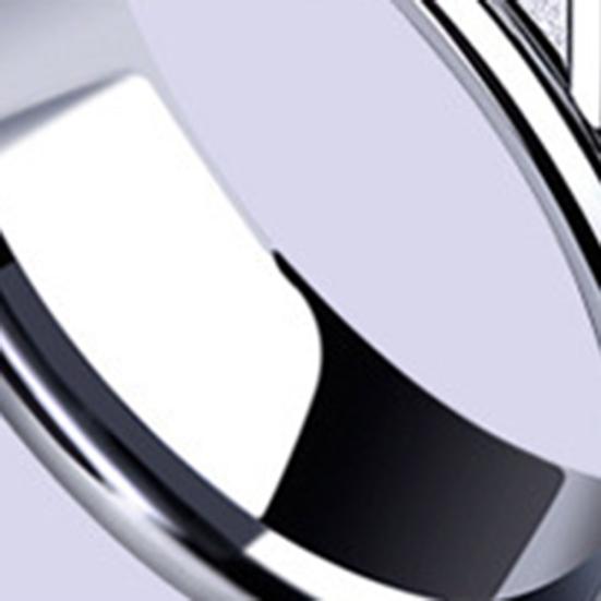 Men Fashion Matte Geometric Band Finger Ring Wedding Engagement Jewelry Gift