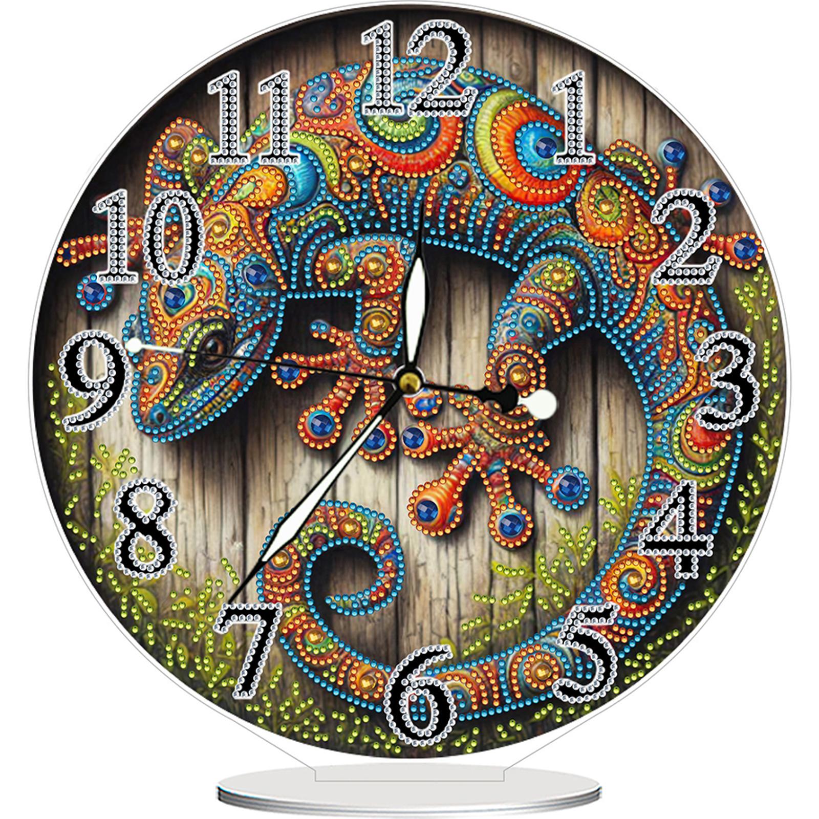 

2D плоские акриловые алмазные часы Настольные часы Арт-поделка для украшения дома Креативный подарок