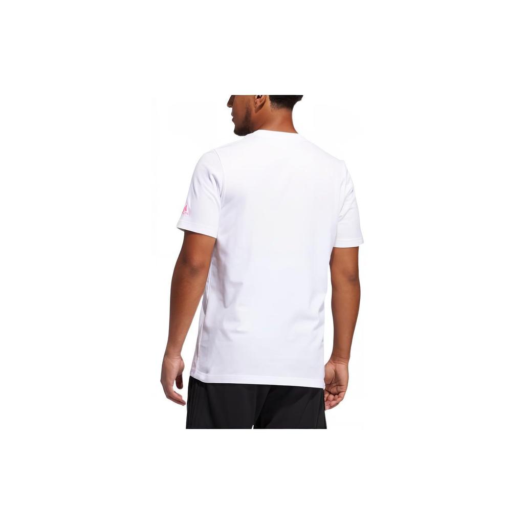 Adidas T Shirts Men's White Crew Neck Moderate Straight Fit GK3603