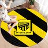 Al-Ittihad FC Round Area Rug,Carpet Rug for Living Room Bedroom Sofa Playroom Decor,Non-slip Floor Mat