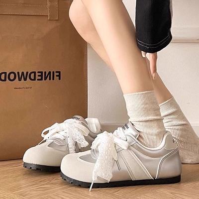 New Silver Ballet Training Shoes Women's Retro Niche Thin-soled Flat-bottomed Spring and Autumn Sports and Leisure Versatile Board Shoes