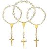 1-6pcs Golden Pearl Cross Bracelet Elegant Christening Favors for Shower Church Weddings Religious Party Souvenirs Baptism Gift