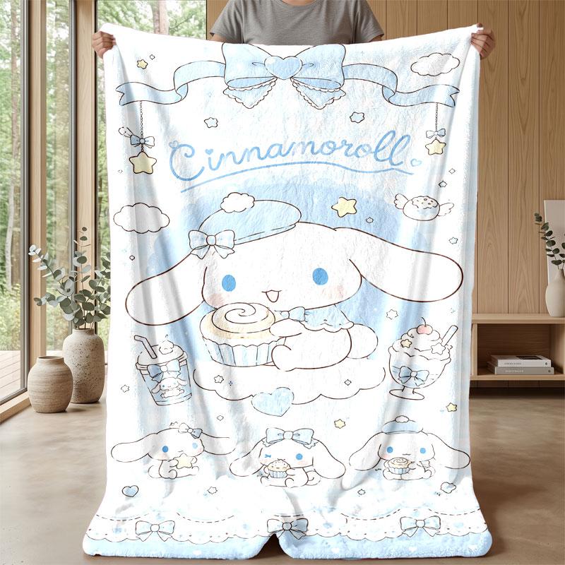 Soft Flannel Blanket Lightweight Cozy Bedroom Living Room CoverCinnamoroll