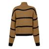 Women's Casual Striped Long Sleeved Half Turtleneck Sweater