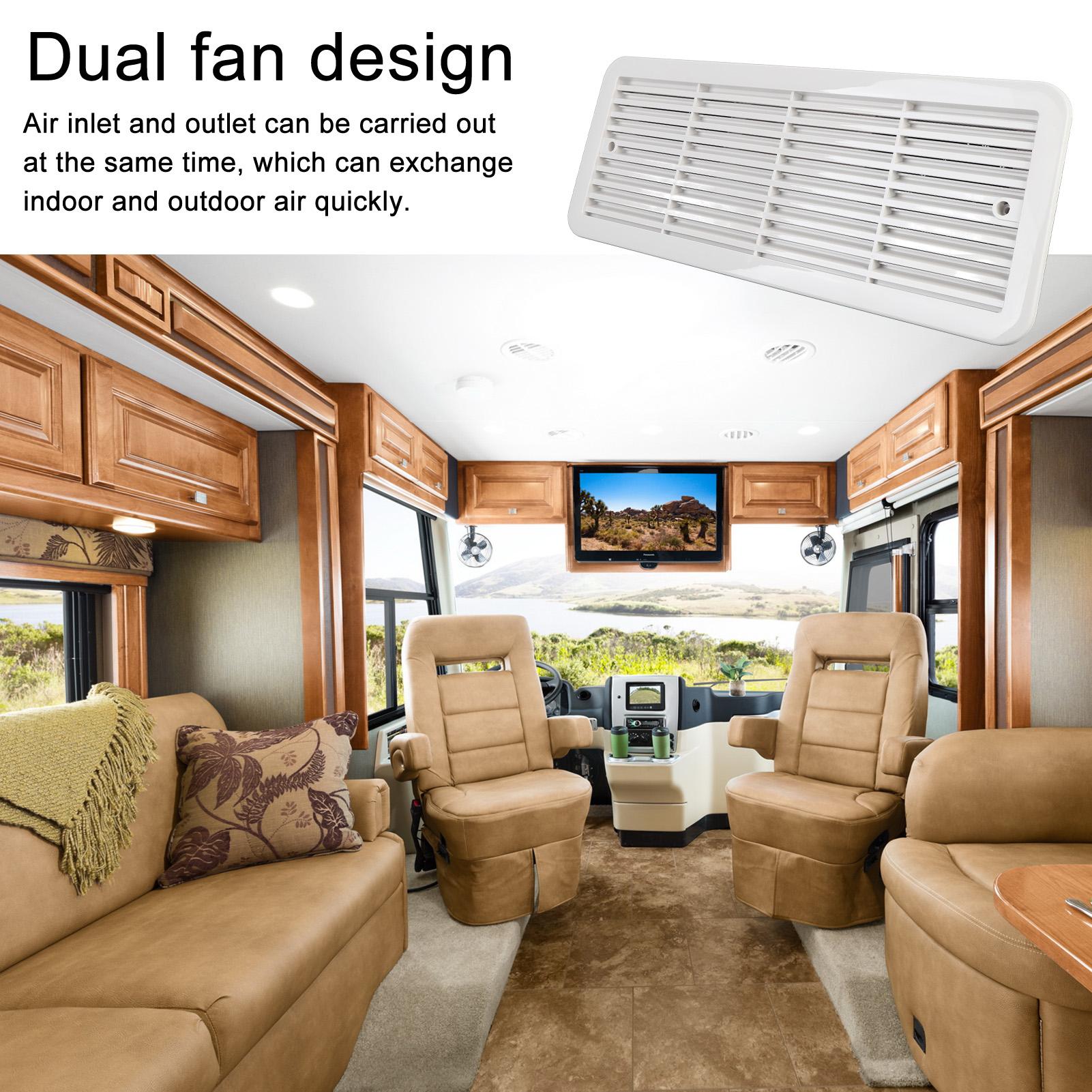 RV Side Ventilation Cooling Fan Two Way Air Vent Exhaust Fan for Motorhome Trailer Camping Vehicle Boat Yacht cammello