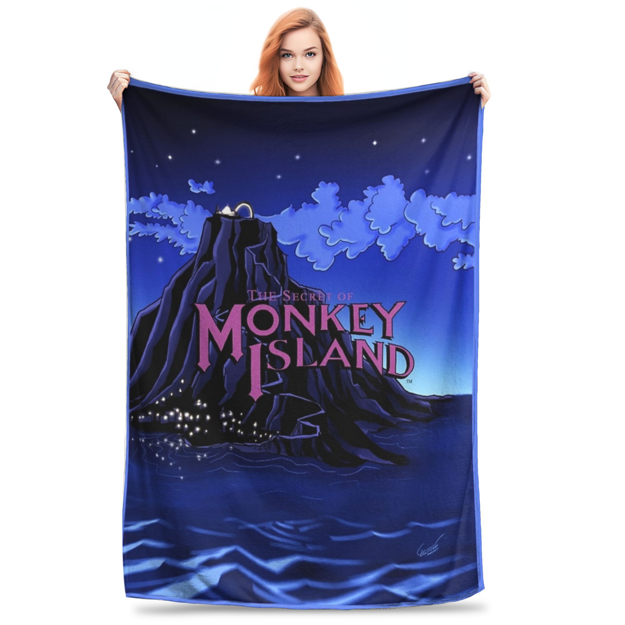 Secret of Monkey Island Logo Blankets Soft Flannel Healing Gift Adventure Game Throw Blankets Quilt 130x150cm